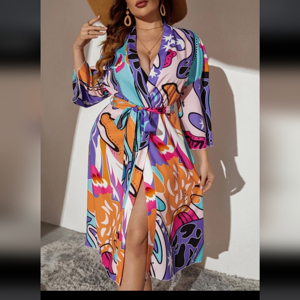 COPY - Graphic Print Kimono NWOT